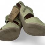 Anthropologie  Hispanitas 36/ 6 Mint Green Leather Heels Sandal Open Toe Stacked Photo 2