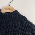 ZARA Black Chunky Knit Mock Neck Cropped Sweater Size S Photo 5