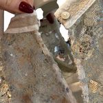 Anthropologie Tiny Pizzo Lace Sequins Sleeveless Blouse Ivory Gold Size M Women Photo 4