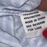 Nu New York  Women’s One Size Blue White Striped Cotton Viscose Button Up Shirt Photo 6