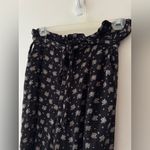 American Eagle  Black Paperbag Elastic Waist Floral Women's Pants Photo 1