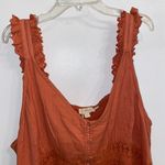 Anthropologie NWT $80 Forever That Girl Coral Ruffled Button Front Lace Cami XL Photo 5