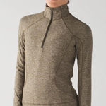 Lululemon ‎ Rush Hour 1/2 Zip Sweatshirt Women Size 10 Heathered Military Green Photo 0