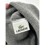 Lacoste  Vtg Beanie Hat Pom Cable Knit Ribbed Grey One Size Japan​ Photo 5