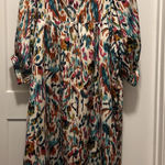 Jade Womens M Static Blooms High Neck Puff Sleeve Dress Mini Length Multicolor Size M Photo 0