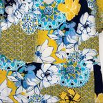 Jessica London BLUE YELLOW WHITE ALL OVER PRINT HI-LOW FAUX WRAP MAXI DRESS 16W Photo 6