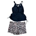 AQUA  Eve Tankini Swimsuit Leopard‎ Print Shorts 2 Piece Set Plus Size 20W Photo 8