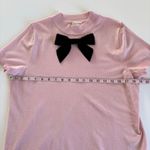 Maison Jules Short Sleeve Black Bow Pullover Sweatshirt Pink Women’s Large Photo 2