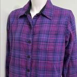 Lands' End Vintage Lands’ End shacket plaid shirt jacket purple medium Photo 1
