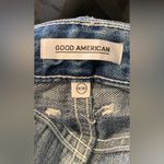 Good American  Distressed High Waist Raw Hem Blue Jean Shorts.  Size-6 Photo 3