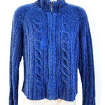 Evan Picone  Soft Knit Full Zip Long Sleeve Cardigan Sweater Vintage Blue Small Photo 0