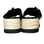 ZARA Women’s Double Buckle Espadrille Platform Sandals Black Size 9 (40) Photo 6