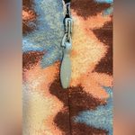 Loft  Sunwashed Floral Smocked Back Dress Blue Brown Peach Ladies Size 6 Photo 8