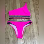 SheIn Women’s Contrast Trim High Waisted Bikini Top and Bottom Photo 1