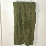 J.Crew Pleated Linen Cupro Trouser Pants in Moss Green Size 18 NWT Photo 2
