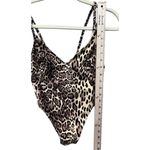 ASOS  Swimsuit Womens 00 P Tan Black Leopard One Piece Ribbed Mob Wife Strappy Photo 5