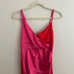 Petal and Pup Lipa Red Pink Colorblock Satin Midi Slip Dress Photo 10