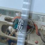 Copper Chrysocolla Silver Ring Size 8 Blue Photo 4