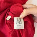SUZIE KONDI Red V Neck Crochet Midi Cotton Gause Dress Size XS Photo 7