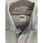 ZARA  Button Down Womens Medium Light Denim Pearl Snap Western Festival Boho Photo 3