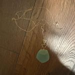 💜 Francesca’s Gold and Green Pendant Necklace with Geometric Design Photo 2