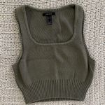 Forever 21 Green Ribbed Knit Tank Square Neck Fairy Size Large Photo 0