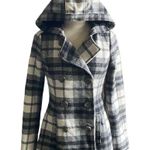 Aeropostale Beautiful black and white plaid hooded pea coat Photo 0