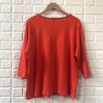 Quacker Factory  orange‎ v-neck buttons 3/4 sleeve Photo 5