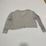 Lulus Ribbed Long Sleeve Knit Top Women’s Size S • Neutral Beige V-Neck Cropped Photo 1