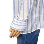 Free People  white with light blue stripes long sleeve button down Medium EUC Photo 7