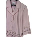 VTG Dressbarn Silk Linen Light Pink Delicate Beaded 3/4 Sleeve Blazer Top S NWT Photo 4