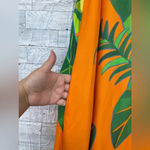 Farm Rio ANTHROPOLOGIE Tropical Leaves Print Halter Maxi Dress XXS Orange Photo 6