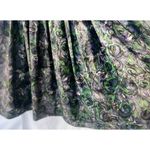 Vintage 80s Alice Of California Junior Midi Dress Peacock Feather Abstract Art Purple Photo 2