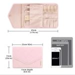 Travel Portable Jewelry Organizer Roll Foldable Pink Photo 2