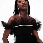 Tulip top tulle silhouette & sequins blackMINI cocktail dress Size 2 Photo 0