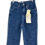 Levi's Wellthread 70's High Rise Straight Fit Jeans Dark Wash Blue Size 24 Photo 4