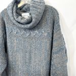 Catherines VTG  22/24 Sweater 2X Blue Marled Knit Cowl Neck Cable Pullover D Photo 6