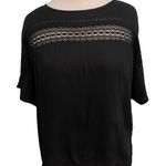 Levi's Levi’s Cutout Lace Keyhole Blouse Top Black Small Photo 0