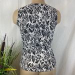 Alberto Makali  Black & White Floral Print Sleeveless Tank Top S Photo 1