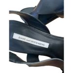 Diane Von Furstenberg  Women's Natural Black Leather Wedges Sandal Size 7.5 Photo 5