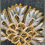 Vintage Pamela McCoy Women's Denim Floral Boho Chic Embroidered Floral Blazer S Blue Photo 7