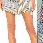 Dodo Bar Or Leonil Mini Wrap Skirt in Colorful Embroidered Size Medium Tan Photo 0