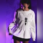 NWT Cakeworthy Mickey Ghost Peplum Crewneck XXL White Boo Glow In The Dark Green Size 2X Photo 3