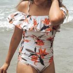 ALBION FIT  the Wave Le Fleur White Floral Swimsuit Size XL EUC #2152 Photo 2