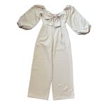 Sister Jane UO Women’s Theatre Bow Balloon Sleeve Jumpsuit Pink Rose Quartz Sz M Size M Photo 1