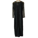 Laurence Kazar Vintage silk beaded maxi dress size XXL black lined evening gown Photo 2
