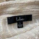 Lulus  Cream Sheer Button Front Collard Shirt Size Large. Womens Beach Resort Photo 4