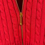 Ralph Lauren New Lauren  red cable knit gold zip up jacket size petite small Photo 1