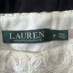 Ralph Lauren LRL Dress Womens 6 Black White Sheath Dress Lace Trim Ruched Side Photo 5