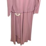 Vintage Ursula of Switzerland Dress Purple Cowl Neck Pearls Size 6 Photo 3